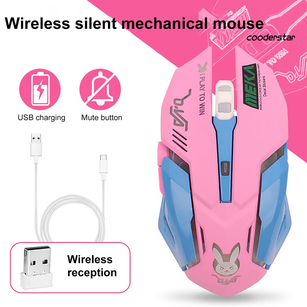 COOD-O Wireless Rechargeable Dual Colors LED Backlight Mute Mouse Computer Accessory