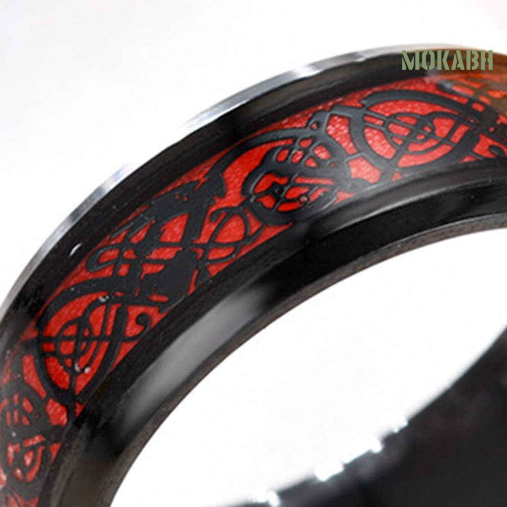 Nhẫn Nam Họa Tiết Rồng Phát Sáng Đơn Giản Thời Trang