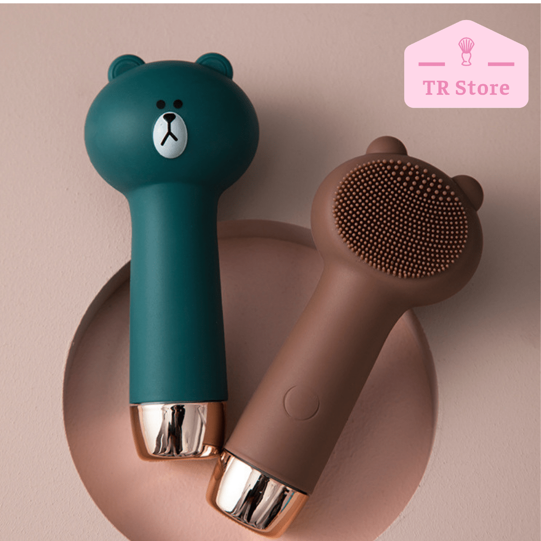 Máy rửa mặt Line Friends gấu Brown và thỏ Cony làm sạch sóng âm hãng Inshimanjia