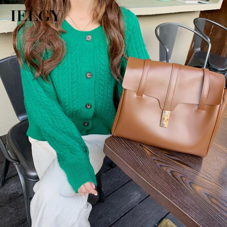 Túi IELGY cỡ lớn phong cách retro dễ phối đồ thời trang cho nữ