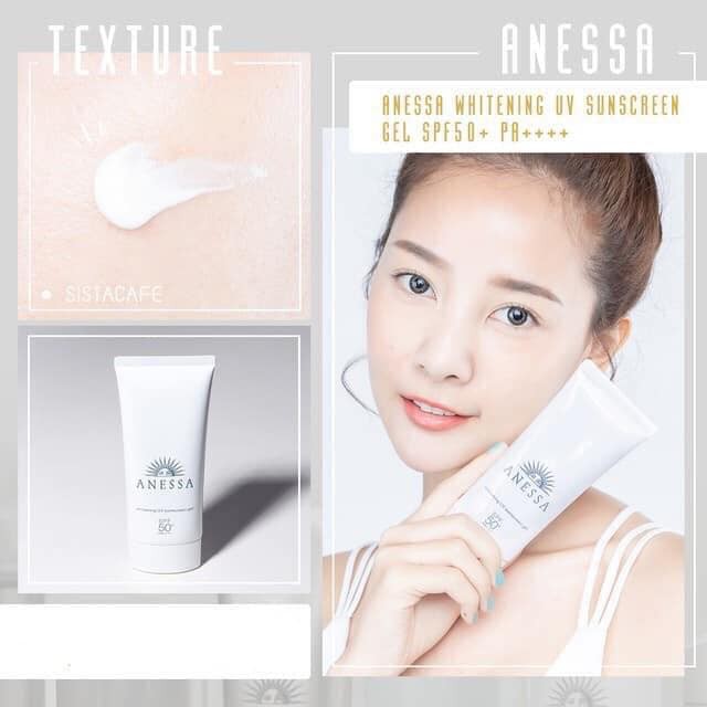 Gel chống nắng dưỡng trắng Shiseido Anessa Whitening UV Sunscreen Gel SPF50 PA 90g