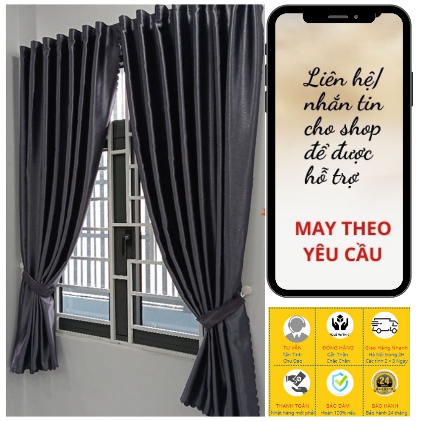 Rèm cửa dán tường chống nắng dành cho cửa sổ, vải decor trang trí phòng khách ngủ