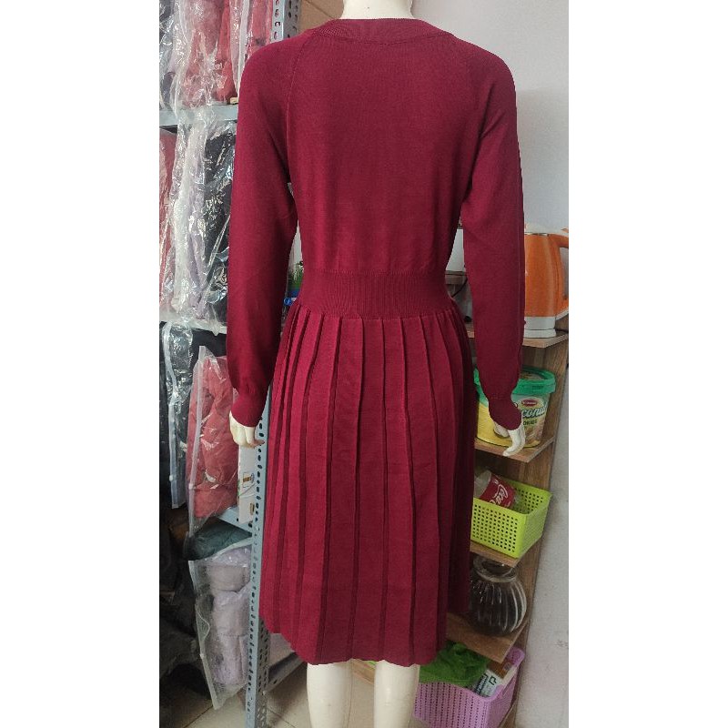 [HÀNG SẴN QUẢNG CHÂU] Váy Len Dệt Kim Dáng Xoè Cổ Tim Tay Bo Dáng Xoè Phong Cách Công Chúa Pháp Vintage Retro Sang Chảnh | BigBuy360 - bigbuy360.vn