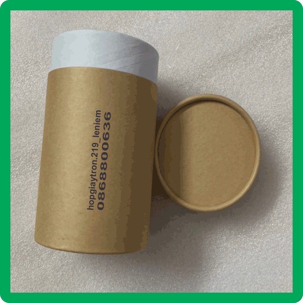 Hộp giấy tròn kraft đựng trà 83x 160mm, bán hộp giấy tròn kraft tphcm số lượng ít theo yêu cầu có sẵn H83160