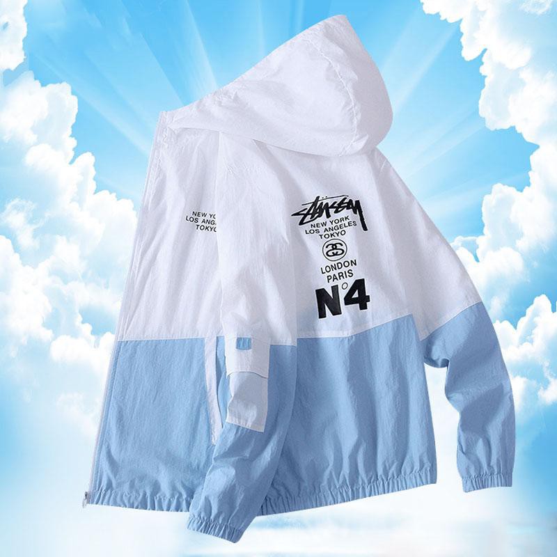 Áo khoác Nam dù 2 lớp form rộng N4 phối màu nữa thân, form ôm eo siêu chất - Hot trend