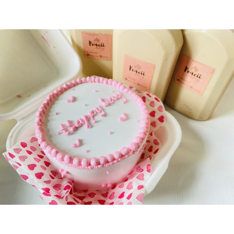 Combo Bentocake M (Hộp bã mía) + Trà sữa Phúc Long thạch/ Trà đào thạch
