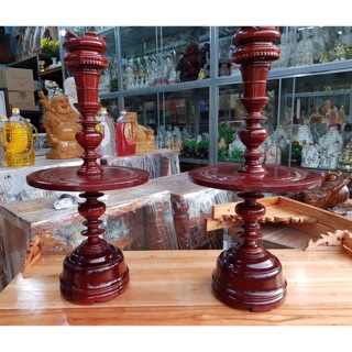 Cặp chân đèn gỗ xà cừ cao 60 cm