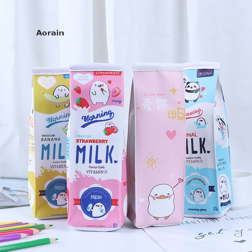Túi Đựng Bút Bằng pu Hình Bình Sữa Hoạt Hình Dễ Thương