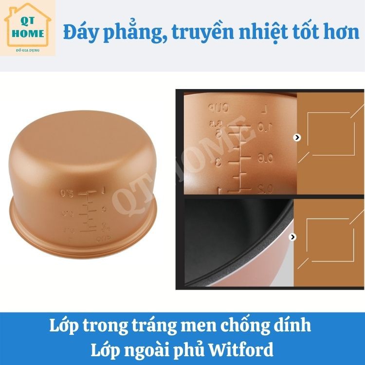 Lòng Nồi Cơm Điện, Ruột Nồi Cơm Điện Tử Midea Chống Dính Dung Tích 3L, 4L, 5L