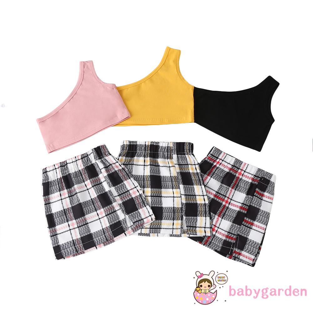 Bộ Áo + Chân Váy Chữ A Màu Trơn Thời Trang Cho Bé Gái