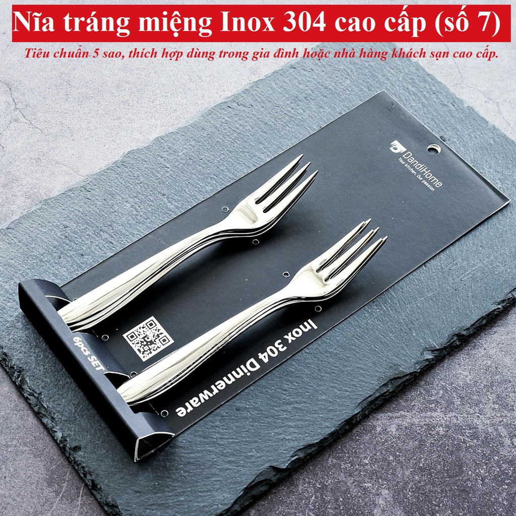 Bộ 6 nĩa inox 304 DandiHome 2020 cao cấp, sang trọng, tinh tế