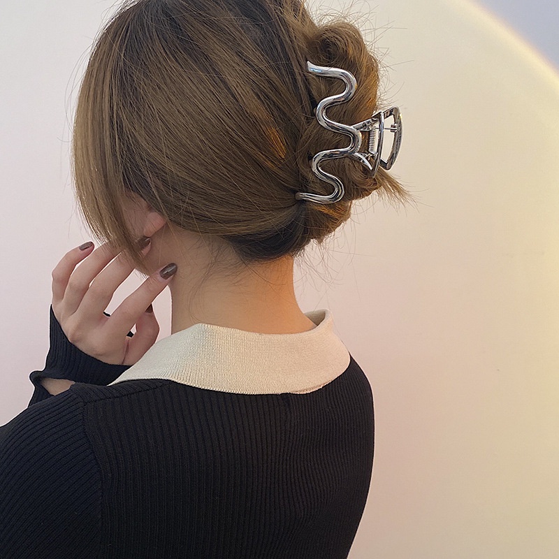 Kẹp Tóc Lượn Sóng Bằng Kim Loại Chất Lượng Cao Mới Cho Nữ