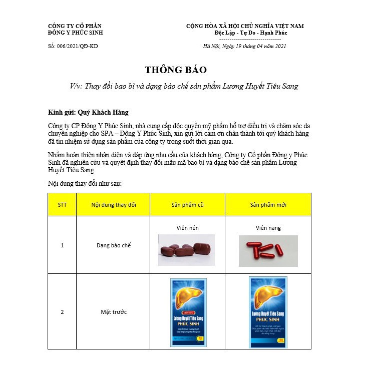 [CHÍNH HÃNG] Lương Huyết Tiêu Sang Phúc Sinh - Hỗ trợ giúp da mịn màng, thanh nhiệt, ngừa mụn