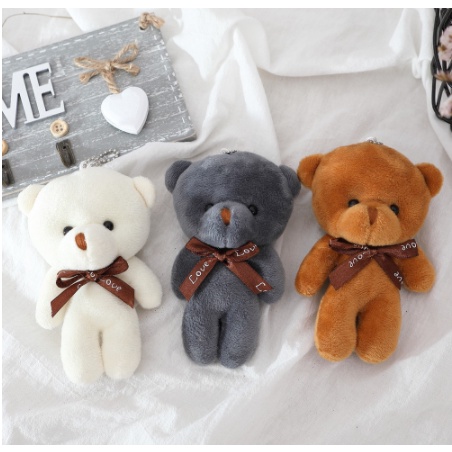 Chuyên sỉ Móc Chìa Khóa Gấu Bông TEDDY Cực Dễ Thương  11CM: - Móc chìa khóa gấu TEDDY nhồi bông