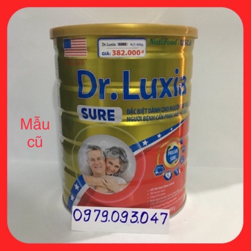 Sữa bột: Dr. Luxia Sure ( dinh dưỡng đặc biệt dành cho người cao tuổi ) lon 900g (date: 4/ 2023)