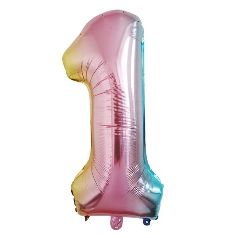 Bong bóng lá nhôm hình số màu gradient cỡ 32inch trang trí tiệc tiện dụng