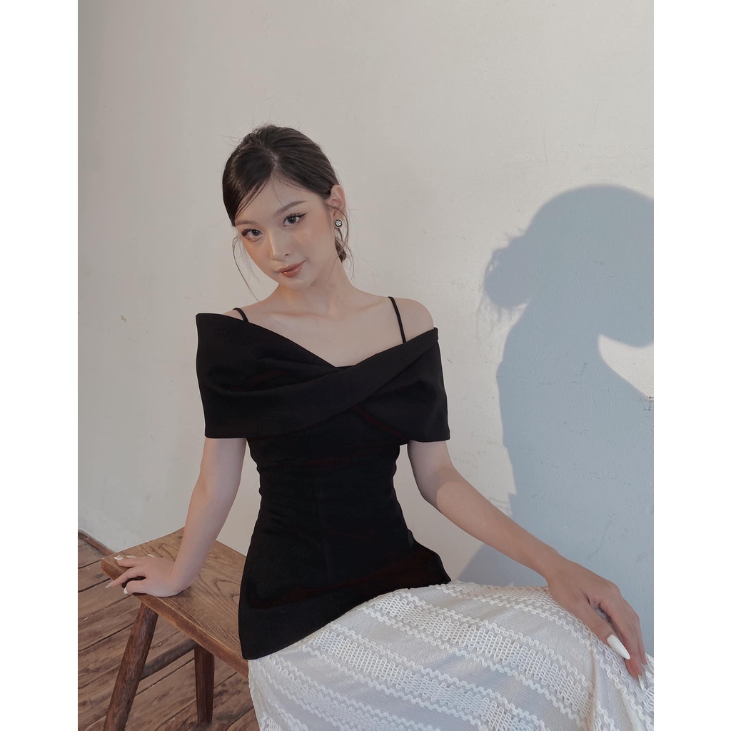 IRENE TOP ĐEN - ÁO NƠ by Cherine.vn