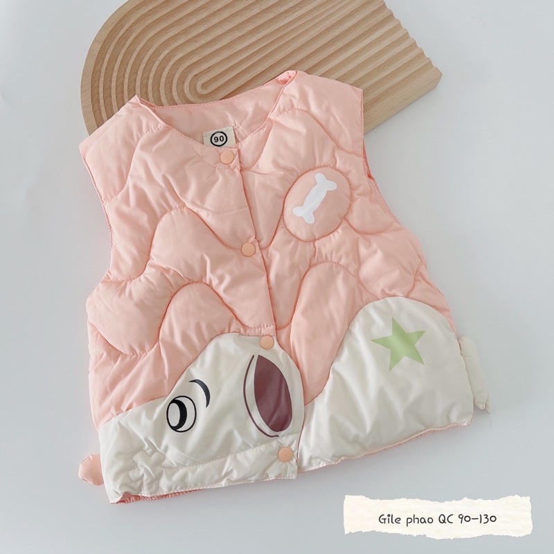 Gile Phao Siêu Nhẹ Cho Bé Trai Bé Gái Cúc Bấm, 4 Màu Pastel Đáng Yêu, Chất Liệu Siêu Mềm Mại