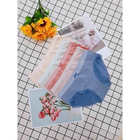 Quần Lót Nữ Cotton Sợi Tăm Kháng Khuẩn Thoáng Khí Viền Ren Ôm Sát Tôn Dáng Hàng Xuất Nhật cho người trên 50kg
