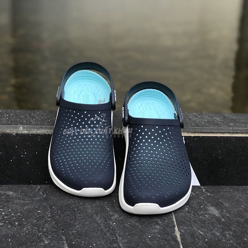 Dép Sục Cross Literide Màu Navy Xanh Ngọc Full Tag,Mac, Box Hãng