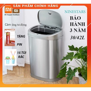 THÙNG RÁC NINESTARS XIAOMI 30/47L CẢM ỨNG ĐÓNG MỞ TỰ ĐỘNG THÔNG MINH HAI NGĂN PHÂN LOẠI RÁC BẢO VỆ MÔI TRƯỜNG