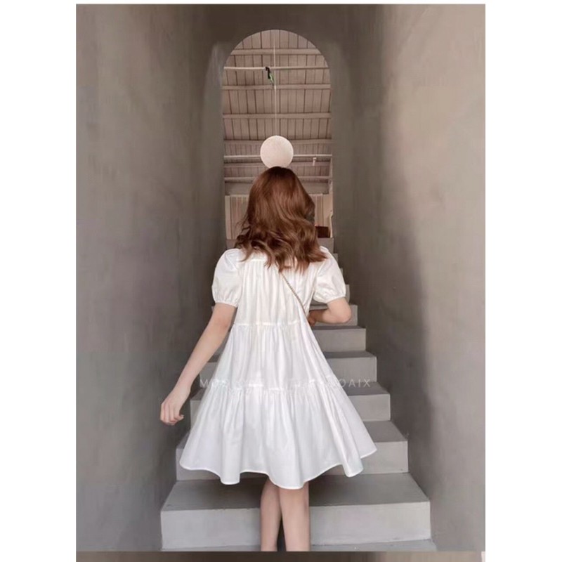 Vây babbydoll cổ ren trắng | BigBuy360 - bigbuy360.vn