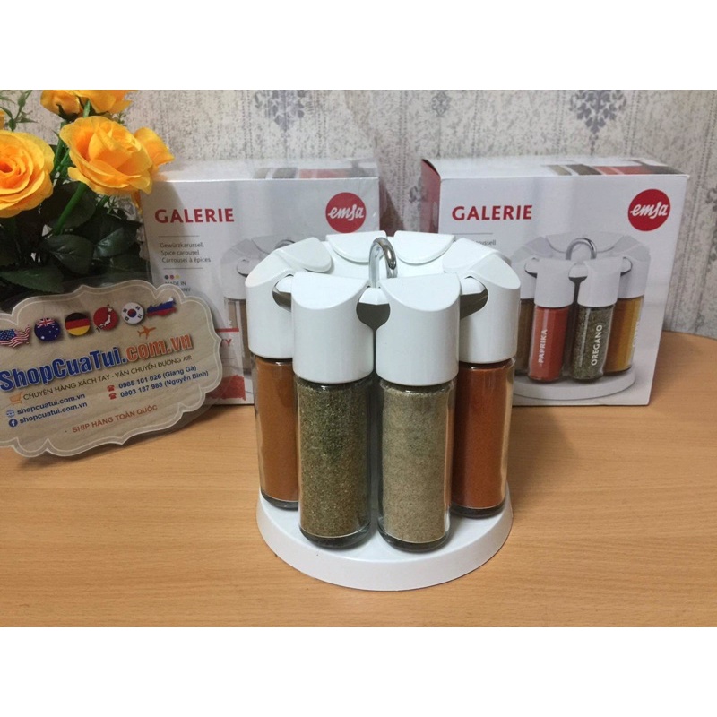 Bộ đựng gia vị Emsa Galerie 8 spices Made in Germany