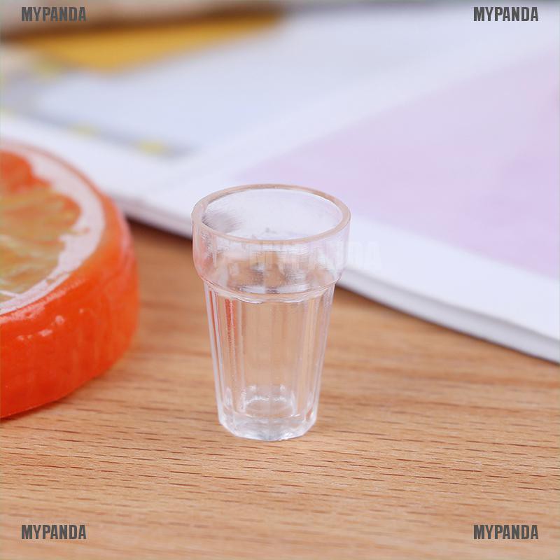 Bộ 4 mô hình ly thủy tinh trong suốt tỉ lệ 1/12 trang trí cho nhà búp bê