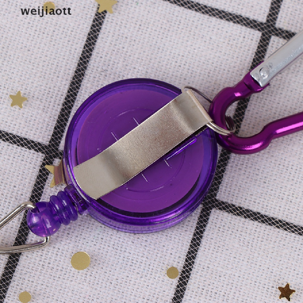 weijiaott 1pc Retractable Badge Reel Pen Belt Clip and Carabiner keychain Ballpoint pen WT