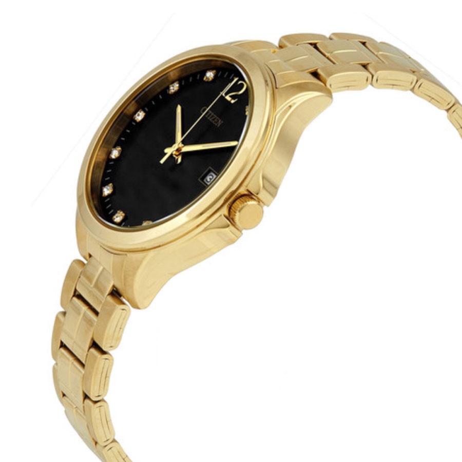 Đồng Hồ Nữ Citizen Đính Đá Swarovski Dây Thép Không Gỉ EV0052-50E - Mặt Đen