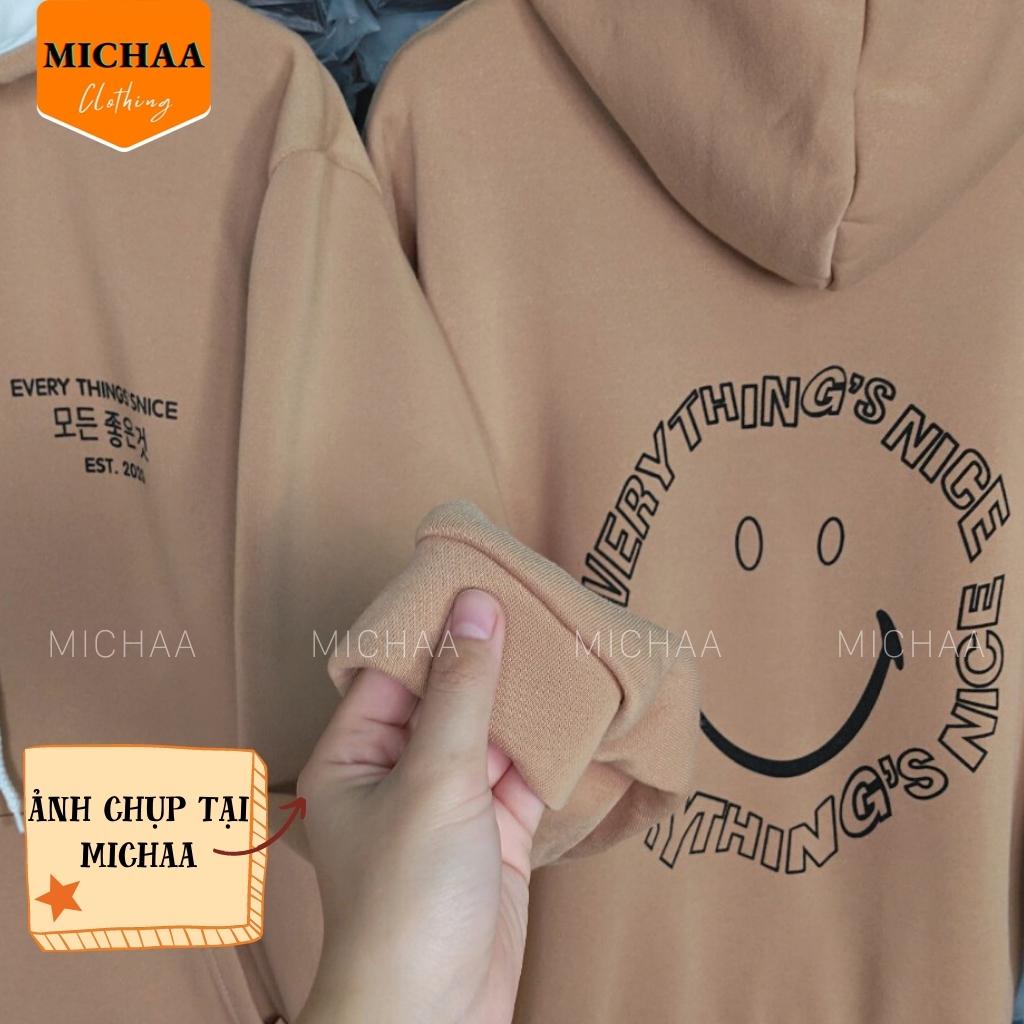 Áo Khoác Nỉ Hoodie EVERYTHING NICE Dây Kéo Nam  Nữ Ulzzang Unisex Form Rộng - MICHAA