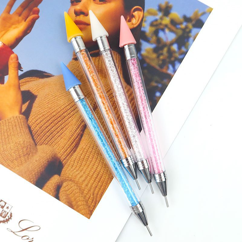 Bút chấm đá 2 đầu, cán đá chuyên dùng làm nail (giá/1 cây, màu ngẫu nhiên)