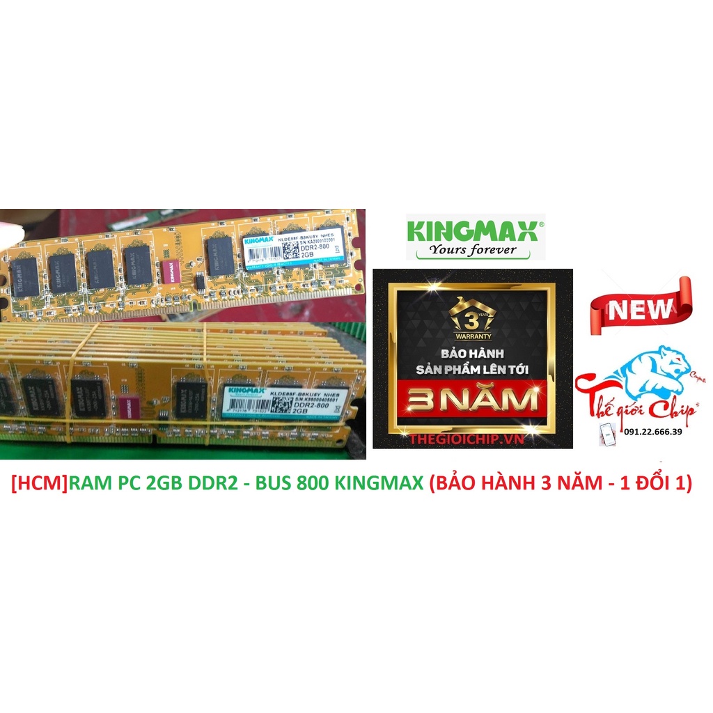 [HCM]RAM PC 2GB DDR2 - BUS 800 KINGMAX (BẢO HÀNH 3 NĂM - 1 ĐỔI 1)