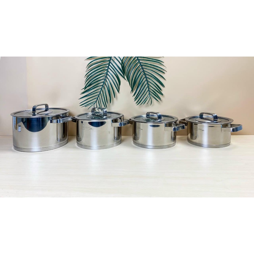 Bộ nồi xửng 3 đáy inox 304 Fivestar Plus 5 món nắp kính ( 1nồi 16cm x1nồi 18cm x1nồi 20cm x1nồi 24cm x 1thân xửng 24cm)
