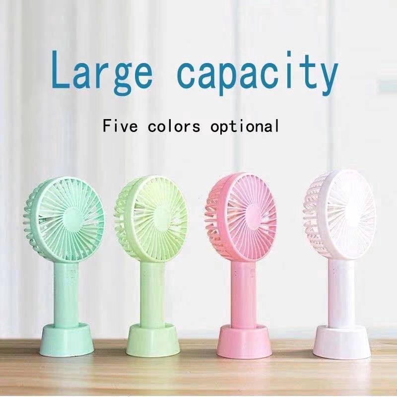 Quạt cầm tay mini kèm giá đỡ có cổng sạc USB tiện dụng | BigBuy360 - bigbuy360.vn