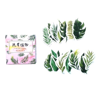 Hộp 40 nhãn dán sticker trang trí lá cây