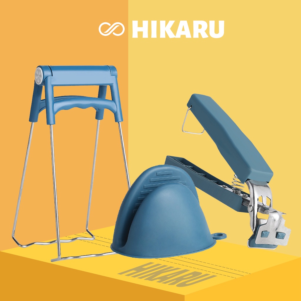 Bộ Dụng Cụ Nhà Bếp Gắp Đồ Ăn Nóng HIKARU Làm Từ Inox 304 Và Cao Su ABS_HK-NA-TT-001