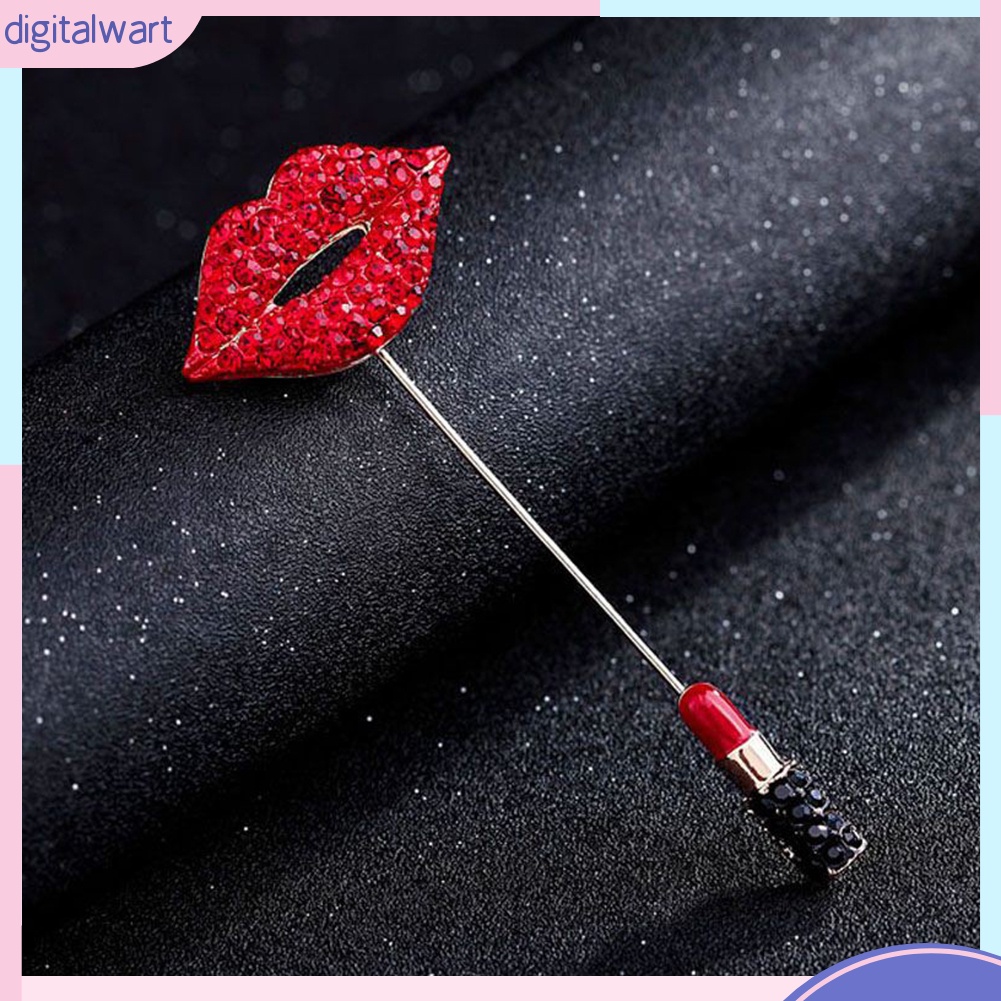 Trâm cài áo hình đôi môi đính đá xinh xắn