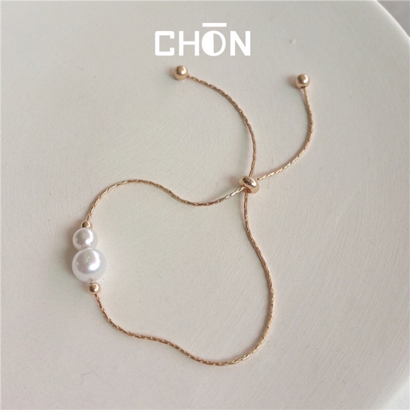 Vòng tay dây mảnh phối ngọc nhân tạo Luxury CHÒN ACCESSORIES CVT#0003