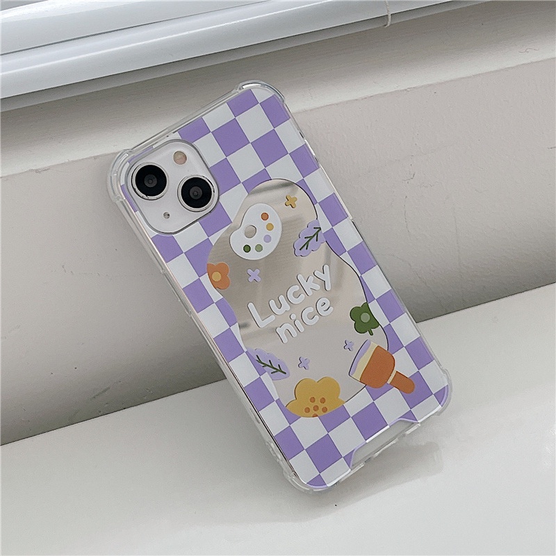 Ốp lưng iphone Ốp Điện Thoại Tráng Gương Họa Tiết Bàn Cờ Cho Apple iphone 13 12 Pro Max xs/7/8/Pro/Max/Mini Dinuo case/JM-3