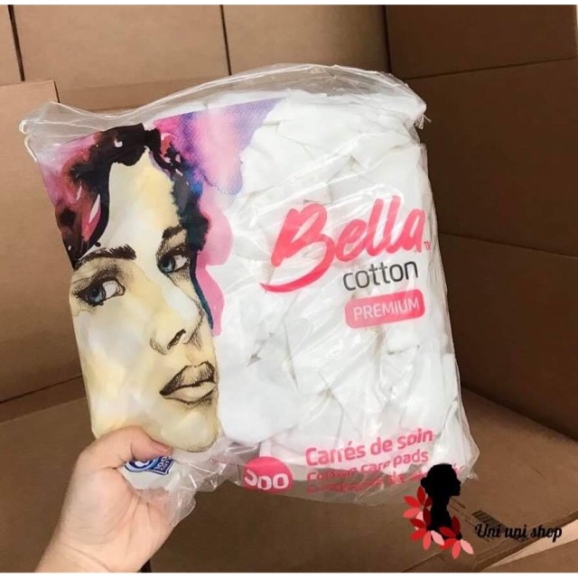 Bông Tẩy Trang cotton Bella 500 miếng, chính hãng EU