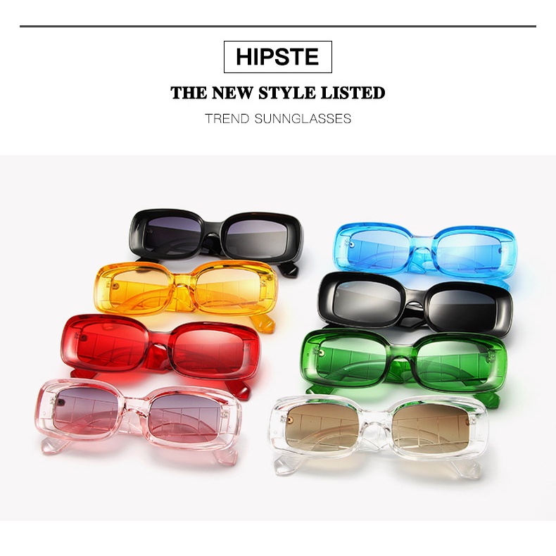 Kính Mát Gọng Vuông Nhỏ Màu Kẹo Phong Cách hip hop retro Mới