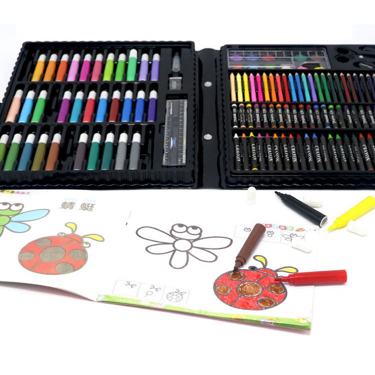 [Mẫu mới] Bộ bút màu 14 trong 1 (150 món) cho bé, đa dạng màu sắc tiện lợi