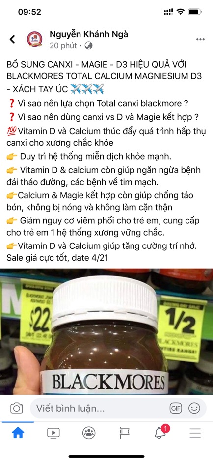 Canxi blackmores 200v hàng chính hãng | Thế Giới Skin Care