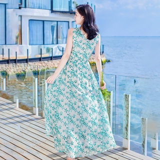 Đầm Maxi Chiffon Họa Tiết Hoa Phong Cách Boho