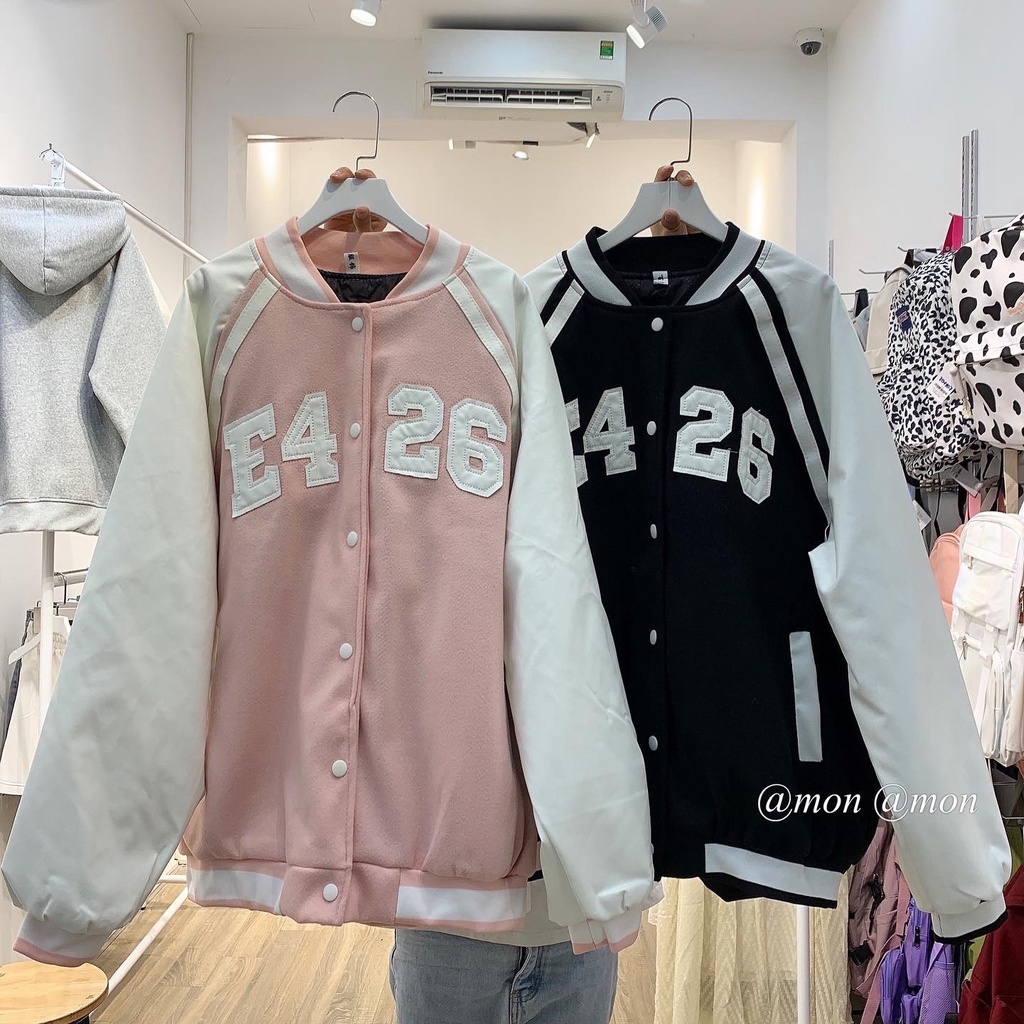 210777 Áo bomber dạ phối tay da nữ, áo khoác nữ thời trang ulzzang 2 màu freesize | BigBuy360 - bigbuy360.vn