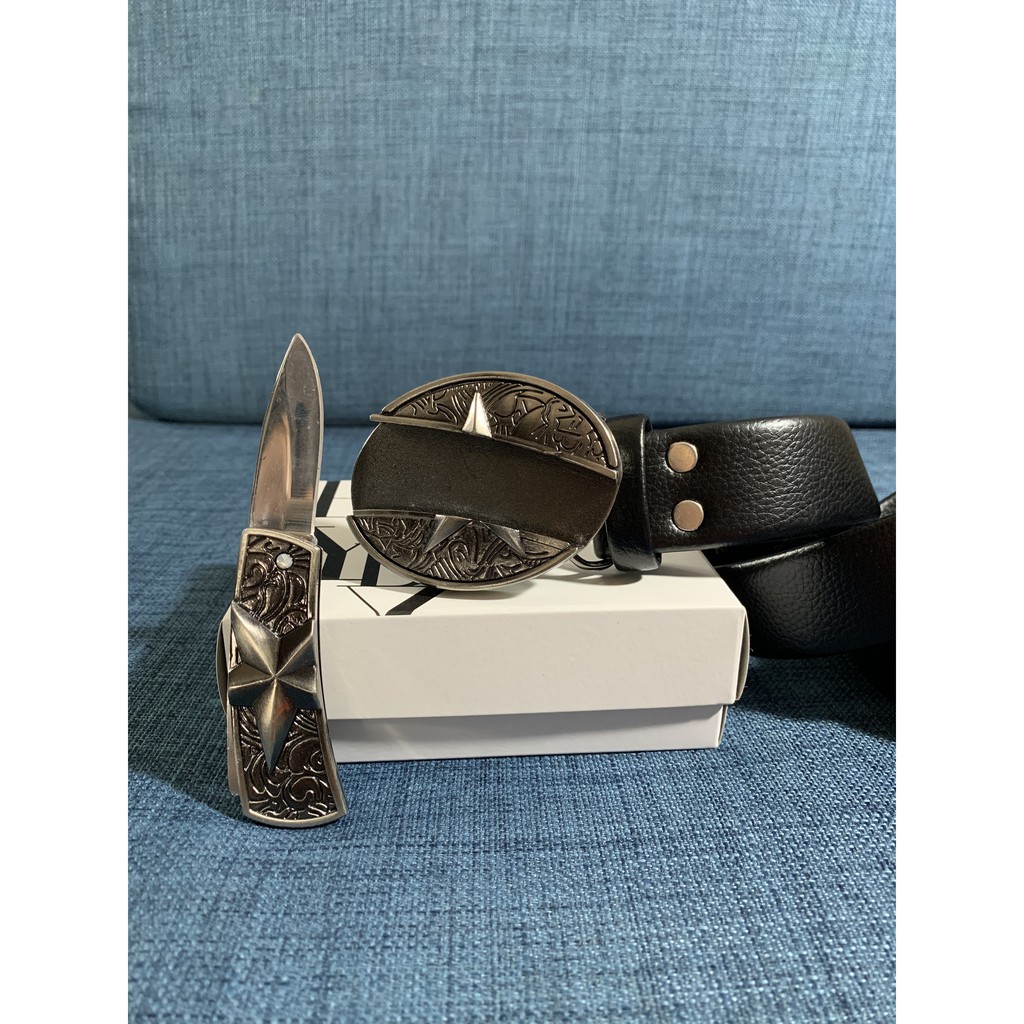 Thắt lưng mặt độc lạ mặt kim loại dây da hàng cao cấp