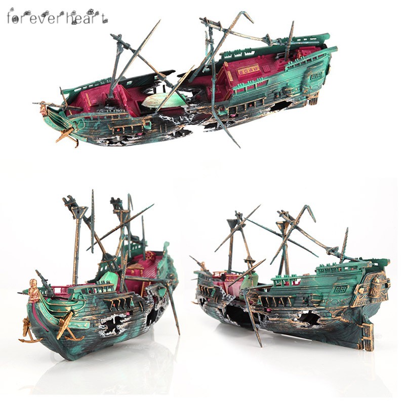 Phụ Kiện Trang Trí Bể Cá Hình Tàu Đắm