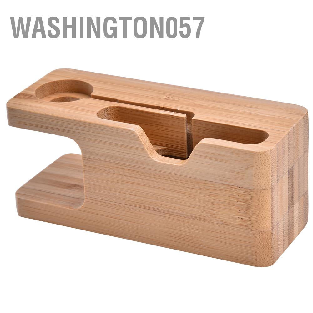 Washington057 Bamboo Charging Dock Station Bracket Stand Holder For IOS