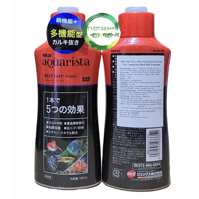 Gex - Aquarista Best Safe Premium | Khử Clo và kết tủa trắng, bảo vệ màng nhầy cá cảnh thủy sinh